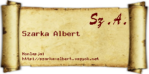 Szarka Albert névjegykártya